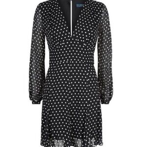 Polo Ralph Lauren Silk Long Sleeve Polka Dot Dress size 6